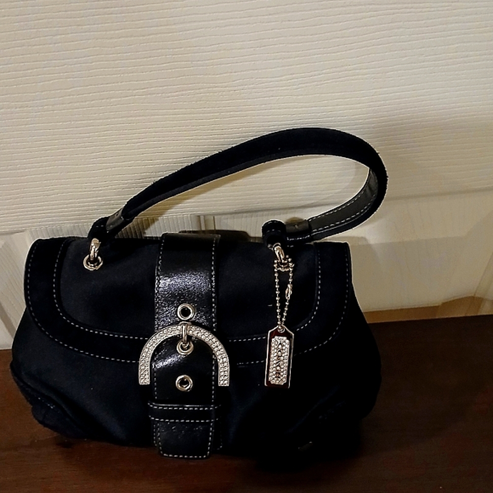 Coach Black Satchel with Silver Accents, Free Shipping